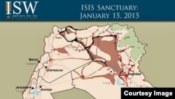 ISIS sanctuary as of January 15, 2015, devised by the Institute for the Study of War. (ICW)