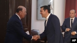 Gretsiya Bosh vaziri Aleksis Tsipras AQSh Savdo vaziri Vilbur Ross bilan Salonikida uchrashmoqda, 7-sentabr, 2018-yil