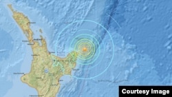1일 규모 7.1 지진이 발생한 뉴질랜드 북동쪽 해상 지도. (미 지질조사국 제공)