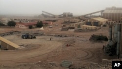 FILE - Diamond mine facilities are seen in the town of Oranjemund, Namibia, June 13, 2017.