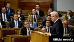 Premijer Duško Marković obraća se poslanicima crnogorskog parlamenta (Gov.me)