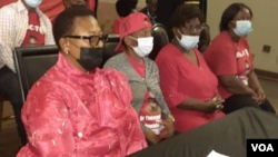 Thokozani Khupe addressing a press conference in Bulawayo on Friday, 01/21/22. (Photo: Bathabile Masuku)