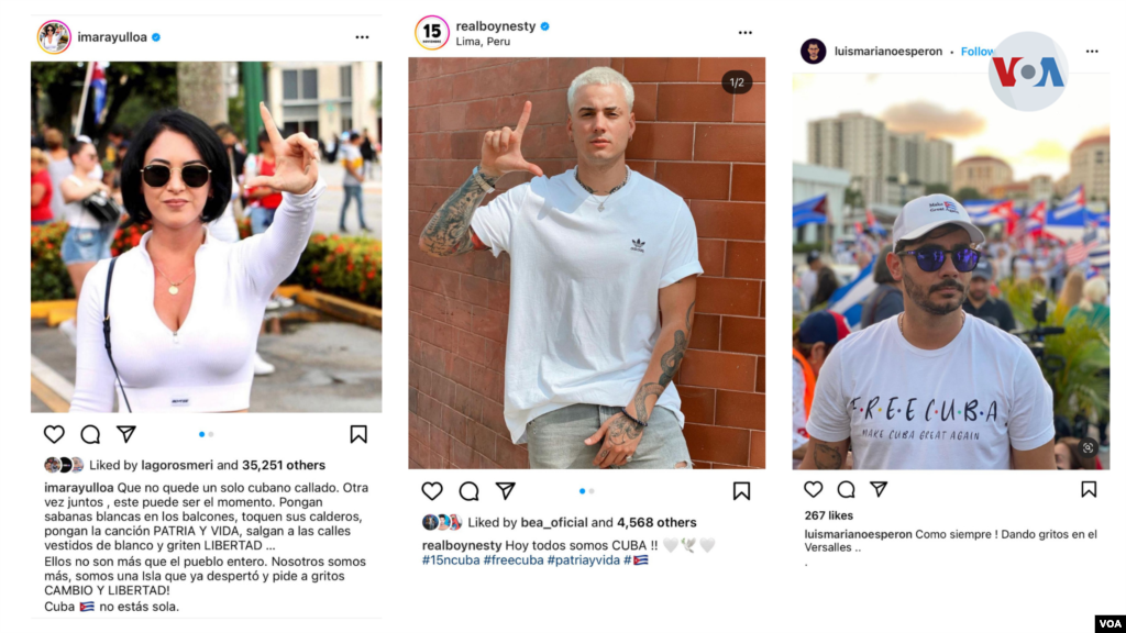 Otros tres jóvenes residentes fuera de Cuba manifiestan su apoyo al 15N usando ropa blanca, entre ellos la influencer Imaray Ulloa, el músico Real Boy Nesty y el emprendedor Luis Mariano Esperón. &nbsp;