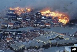 日本宫城县名区市灾后废墟