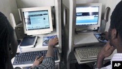 Nigerians browse the internet at a cybercafe in Lagos (File)