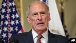 FILE - Director of National Intelligence Dan Coats speaks on Capitol Hill in Washington, March, 16, 2017.