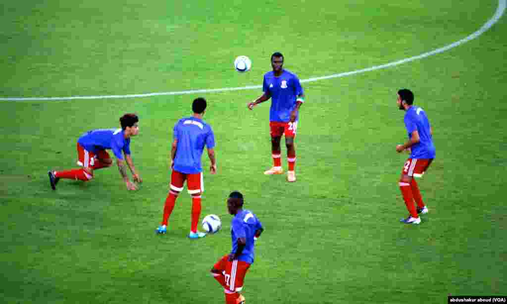 Host country team Equatorial Guinea training ahead of critical game against Gabon. &nbsp;