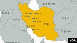 资料图片：伊朗核活动地点示意图