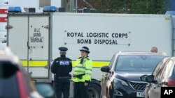 Emergency services outside Liverpool Women's Hospital in Liverpool, England, Nov. 14, 2021.