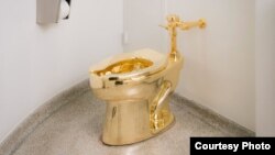 The Guggenheim Museum in New York has installed an 18-carat, solid gold toilet that patrons can use. (Guggenheim)