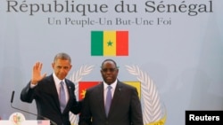 U.S. President Barack Obama during a joint news conference with Senegal's President Macky Sall at the Presidential Palace in Dakar, June 27, 2013. 