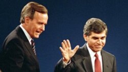 George Bush and Massachusetts Governor Michael Dukakis at their final debate