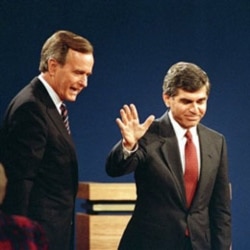 George Bush and Massachusetts Governor Michael Dukakis at their final debate