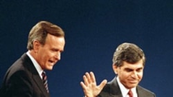 George Bush and Massachusetts Governor Michael Dukakis at their final debate