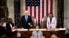 Vice President Mike Pence and House Speaker Nancy Pelosi resume presiding over a Joint session of Congress to certify the 2020 Electoral College results, after supporters of President Donald Trump stormed the Capitol earlier in the day, on Capitol Hill in Washington, U.S. January