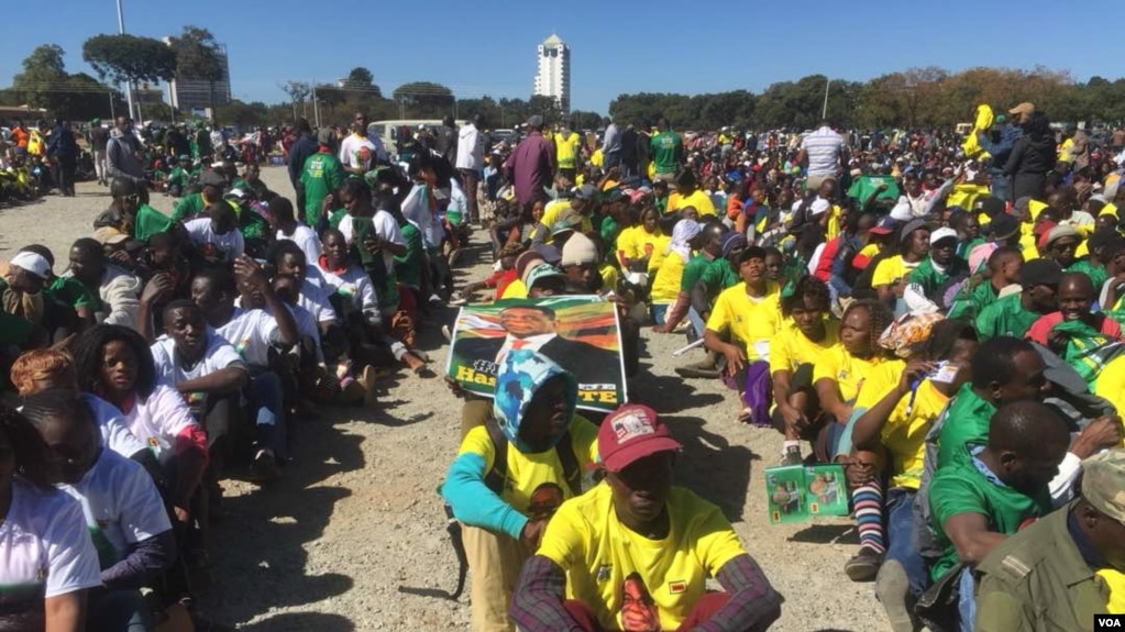 Some Zanu PF youth who participated in the march for peace event Wednesday.