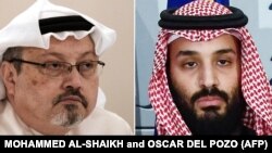 Mendiang jurnalis Jamal Khashoggi (kiri) dan Putra Mahkota Saudi, Mohammed bin Salman 