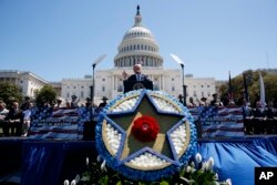 President Donald Trump speaks during the 36th annual National Peace Officers Memorial Service on Capitol Hill in Washington, May 15, 2017.