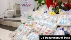 Fortified food on display for Haiti. 