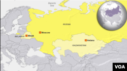Russia, Kazakhstan, Belarus map