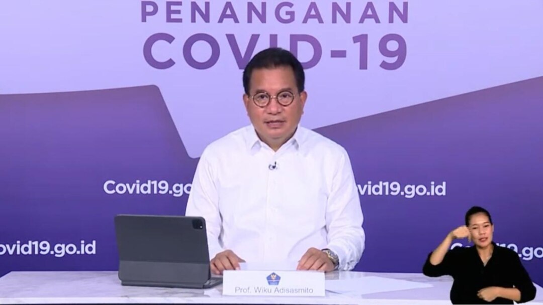 Juru bicara Satgas Penanganan COVID-19 Prof Wiku Adisasmito dalam sebuah konferensi pers. (Foto:VOA)
