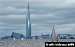 RUSSIA -- The new Lakhta Center, which will serve as Gazprom's headquarters, is pictured in St. Petersburg, July 8, 2018