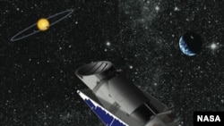 Artist's rendering of the Kepler Space Telescope in orbit. (NASA)