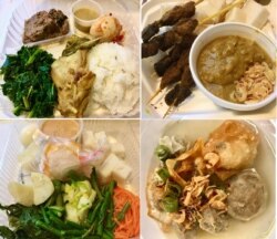 Berbagai macam makanan yang disajikan dalam festival kuliner halal bertajuk “Indo Feast” di San Jose, California, AS (Foto: Nani Thorstensen).