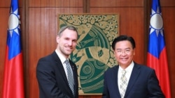 Taiwan Foreign Minister Joseph Wu with Mayor of Prague Zdeněk Hřib, a strong supporter of Taiwan, on the latter's visit to Taipei in April 2019. (Wikimedia Commons)