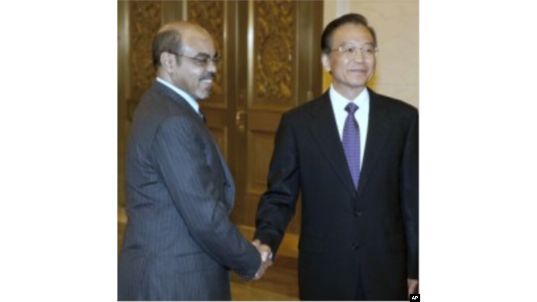 Frayim ministan Ethiopia Meles Zenawi tare da Frimiyan kasar China Wen Jiabao