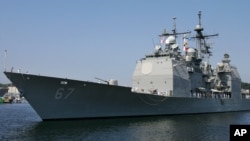 지난 2006년 미국 해군의 사일로함정이 일본 요코스카 항에 정박해 있다. (자료사진)