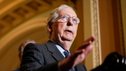 Senate Minority Leader Mitch McConnell, R-Ky., speaks during a news conference on Capitol Hill in Washington, Dec. 7, 2021.