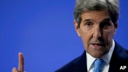 John Kerry, U.S. special presidential envoy for climate, speaks at the COP26 U.N. Climate Summit, in Glasgow, Scotland, Nov. 10, 2021.