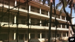 Tuol Sleng, the Khmer Rouge's infamous detention and torture center in Phnom Penh, one of several Khmer Rouge strongholds under the authority of Kang Kek Iev. (AP Photo/Andy Eames)