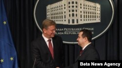 Evropski komesar Štefan File i premijer Srbije Ivica Dačić