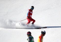 Switzerland's Alex Fiva in action during the men's ski cross at the FIS Ski Cross World Cup, Genting Snow Park, Zhangjiakou, China, Nov. 27, 2021.