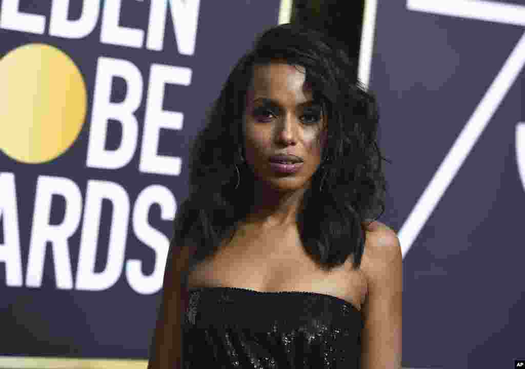 Kerry Washington arrives at the 75th annual Golden Globe Awards at the Beverly Hilton Hotel on Sunday, Jan. 7, 2018, in Beverly Hills, Calif. (Photo by Jordan Strauss/Invision/AP)