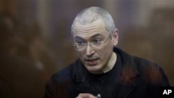 Mikhail Khodorkovsky after being sentenced in a Moscow court, 30 Dec 2010