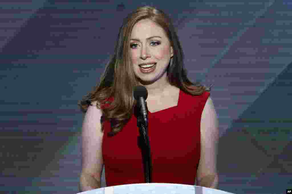 Chelsea Clinton, daughter of Democratic presidential nominee Hillary Clinton speaks during the final day of the Democratic National Convention in Philadelphia, July 28, 2016. 