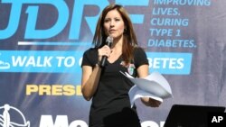 Annabelle Sedano onstage at JDRF's Los Angeles Walk to Cure Diabetes at the Rose Bowl, in Pasadena, California, Oct. 27, 2013.