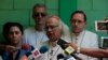 El cardenal católico Leopoldo Brenes habla durante una conferencia de prensa en la Catedral Metropolitana en Managua, Nicaragua el 14 de julio de 2018. REUTERS / Oswaldo Rivas.
