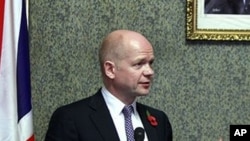 British Foreign Secretary William Hague, looks on during a presser (File Photo)