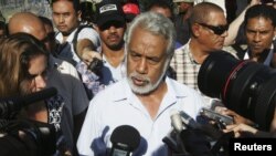 Perdana Menteri Timor Leste Xanana Gusmao berbicara pada reporter setelah pemilu. (Photo: Reuters)