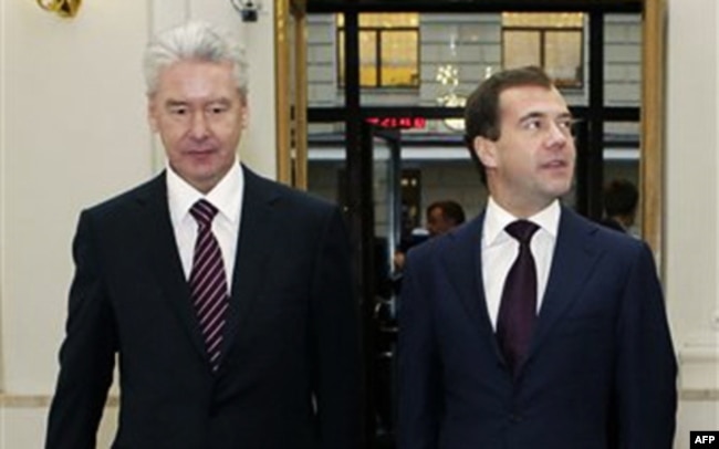 Сергій Собянін та Дмитро Мєдвєдєв