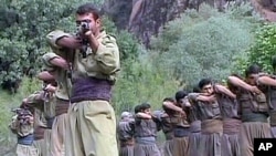 Rare pictures in eastern Turkey, PKK train in the Qendil mountains