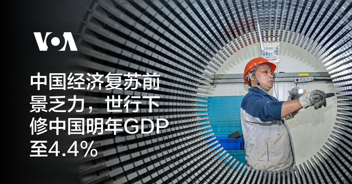 中国经济复苏前景乏力，世行下修中国明年GDP至4.4%