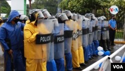 Las manifestaciones están prohibidas en su totalidad en Nicaragua desde 2018. Foto archivo VOA.