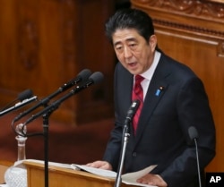 日本首相安倍晉三2014年1月發表政策講話