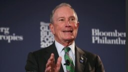 Tư liệu- Cựu Thị trưởng New York Michael Bloomberg phát biểu tại Diễn đàn Doanh thương Toàn cầu Bloomberg tại New York, ngày 26/9/2018. 