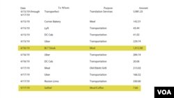 Витримка з подання Signal Group Consulting, LLC до Мін'юсту США